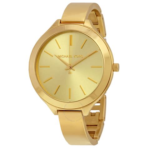 michael kors slim runway champagne dial gold-tone ladies watch|Slim Runway Gold.